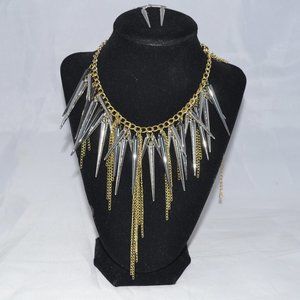 Silver Black Golden Collar Classic Necklace Set